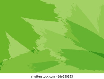 Rectangular background with splashes of paint. Green brush strokes. Sketch, graffiti, grunge.  Vector illustration.