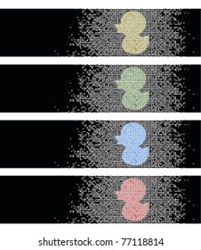 Rectangular backgrounds with a duck