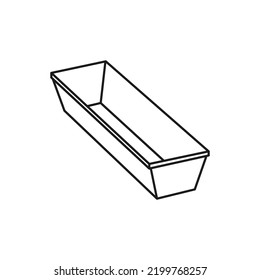 Rectangular baking mold simple vector icon.