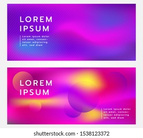 A rectangular banner with an abstract background and mesh gradient color. Vector.