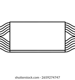 Rectangular banner with a border made of simple, parallel vertical lines. A minimalist and modern graphic for abstract backgrounds or text.