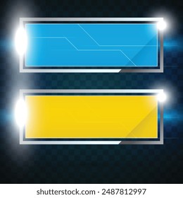 Rectangular banner design. Blue and Yellow banner.