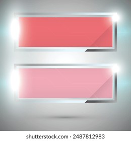 Rectangular banner design. Pink banner.