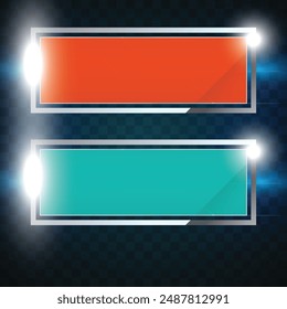 Rectangular banner design. Red and green banner.