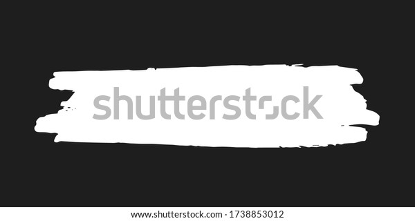Rectangular banner hand\
painted with black ink brush isolated on white background. Vector\
illustration