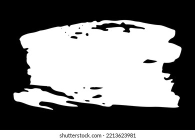Rectangular banner hand painted with chalk on black background. Vector illustration