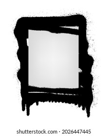 Rectangular banner on graffiti background. Vector blank with aerosol stains