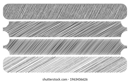 Rectangular banner, plaque, banner shapes with scribble effect