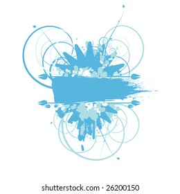 Rectangular banner with text space and grunge pattern isolated on white