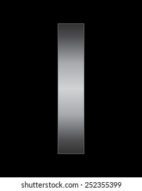 rectangular bent metal font - letter I