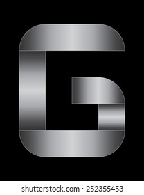 rectangular bent metal font - letter G