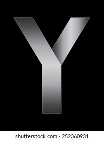 rectangular bent metal font - letter Y