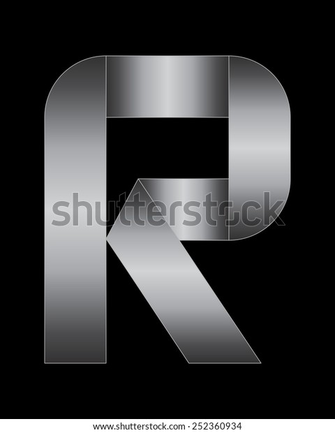 Rectangular Bent Metal Font Letter R Stock Vector (Royalty Free ...