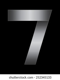 rectangular bent metal font - number 7