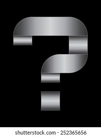 rectangular bent metal font - question mark