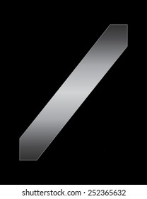 rectangular bent metal font - slash sign