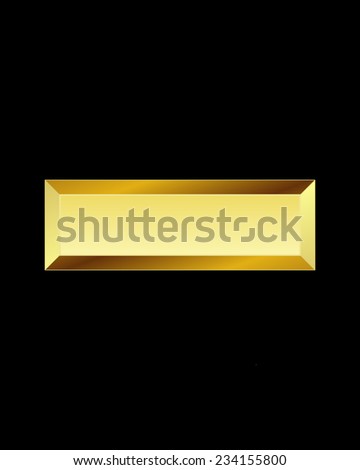 rectangular beveled golden font - minus sign