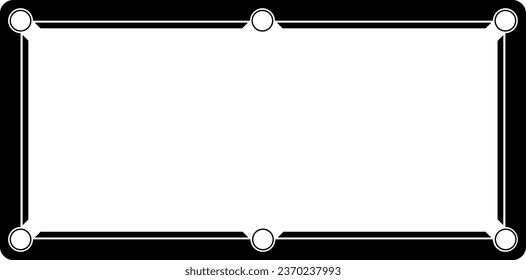 rectangular billiard table frame with copy space