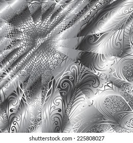 Rectangular black and white ornament for design