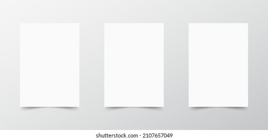 Rectangular blank paper, web banner or template for your design, soft shadow and space for text. 