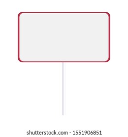 rectangular blank plate on a stick for your text. vector illustration