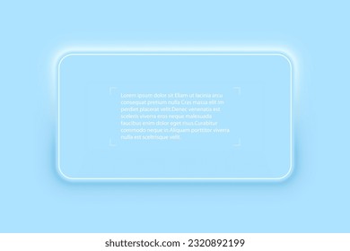 Rectangular blue banner with shadow and glow. Rectangular banner.