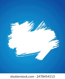 rectangular blue frame with white abstract