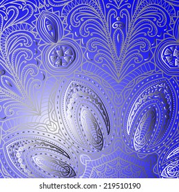 Rectangular blue ornament for design