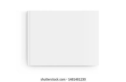 Rectangular Book Cover Mockup Isolated On White Background - Top View. Vector Illustration