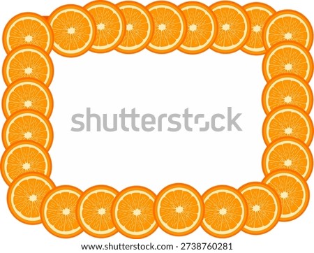 Rectangular border made entirely of overlapping fresh orange fruit slices