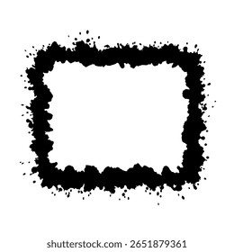 Uma borda retangular com uma textura áspera e angustiada. Um elemento de quadro abstrato para desenhos ágeis, modernos, cartazes ou panfletos.
