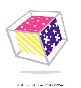 rectangular box with 3 different side colors and styles