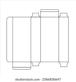 Rectangular box die-cut design, die-cut box design, rectangular box template, packaging box design