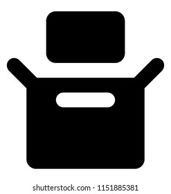 
A rectangular box ready to go inside another box offering icon for packaging 
