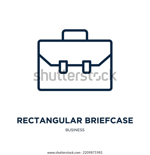 Rectangular Briefcase Icon Business Collection Thin Stock Vector