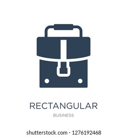 rectangular briefcase icon vector on white background, rectangular briefcase trendy filled icons from Business collection, rectangular briefcase vector illustration