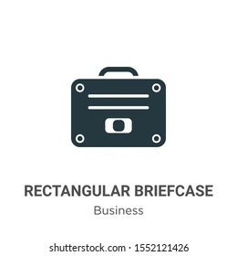 Rectangular briefcase vector icon on white background. Flat vector rectangular briefcase icon symbol sign from modern business collection for mobile concept and web apps design.