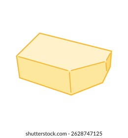 Rectangular butter viewed from a flat diagonal angle.