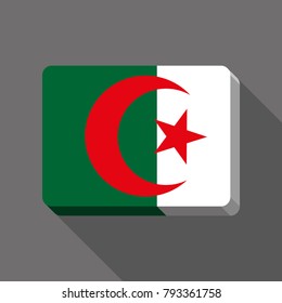 Rectangular button with the flag of Algeria.