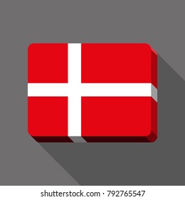 Rectangular button of the flag of Denmark.