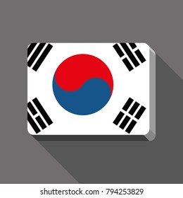 Rectangular button with the flag of South Korea.