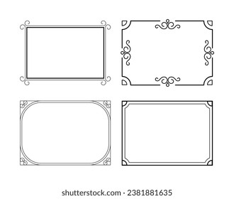 Rectangular calligraphic frames set in black colour	