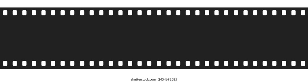 A rectangular camera accessory, a black film strip with white holes in a parallel pattern on a white background.