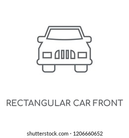 Rectangular Car front linear icon. Rectangular Car front concept stroke symbol design. Thin graphic elements vector illustration, outline pattern on a white background, eps 10.