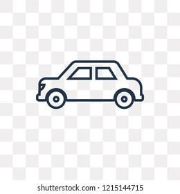 Rectangular Car vector outline icon isolated on transparent background, high quality linear Rectangular Car transparency concept can be used web and mobile
