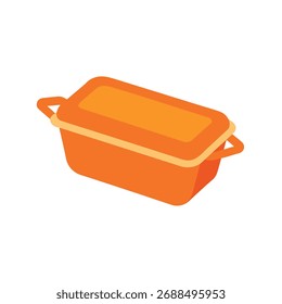 Retangular Casserole Dish Com Ilustração De Tampa