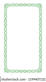 Rectangular celtic green frame.