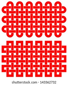 Rectangular Chinese knot isolated on white background, vector illustration