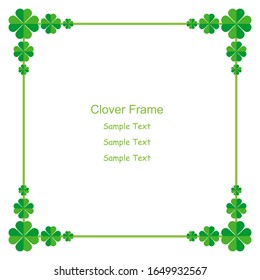 Rectangular cloverleaf frame with a flat style on a white background. Vector illustration.