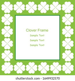 Rectangular cloverleaf frame with a flat style on a white background. Vector illustration.